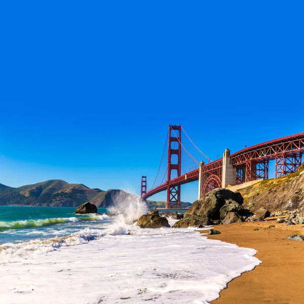 San Francisco Golden Gate Bridge Marshall beach California Stock Picture