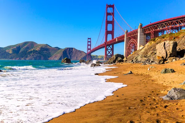 San Francisco Golden Gate Bridge Marshall beach California Stock Image