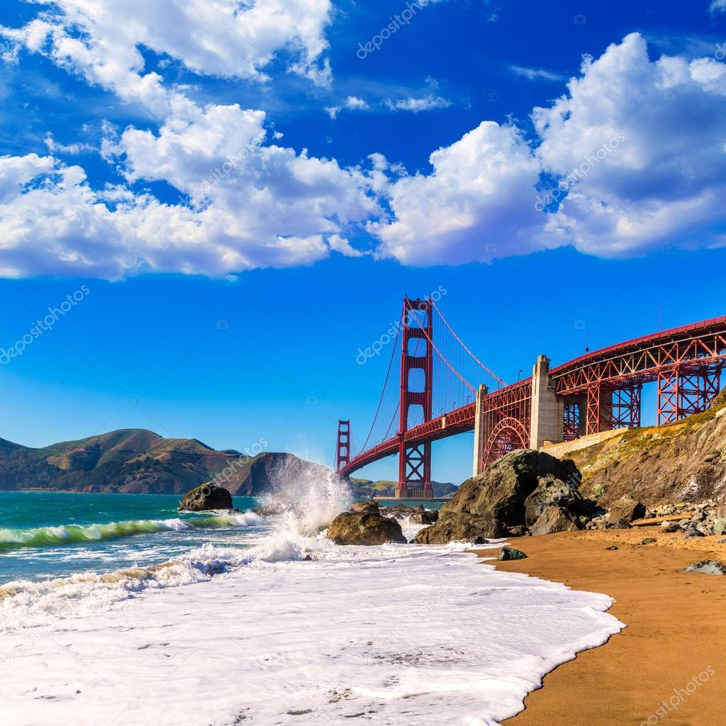 San Francisco Golden Gate Bridge Marshall beach California