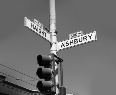 san francisco haight ashbury sokak kavşağında california imzalamak