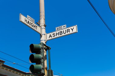san francisco haight ashbury sokak kavşağında california imzalamak