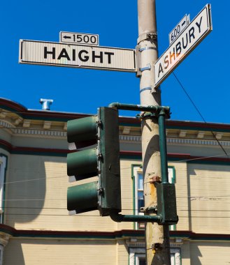 san francisco haight ashbury sokak kavşağında california imzalamak