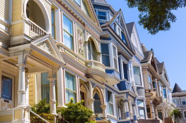 haight ashbury Kaliforniya'daki san francisco Victoria evleri