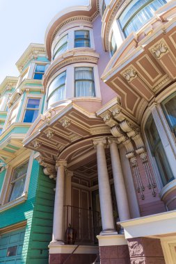 San Francisco Victorian houses near Alamo Square California clipart