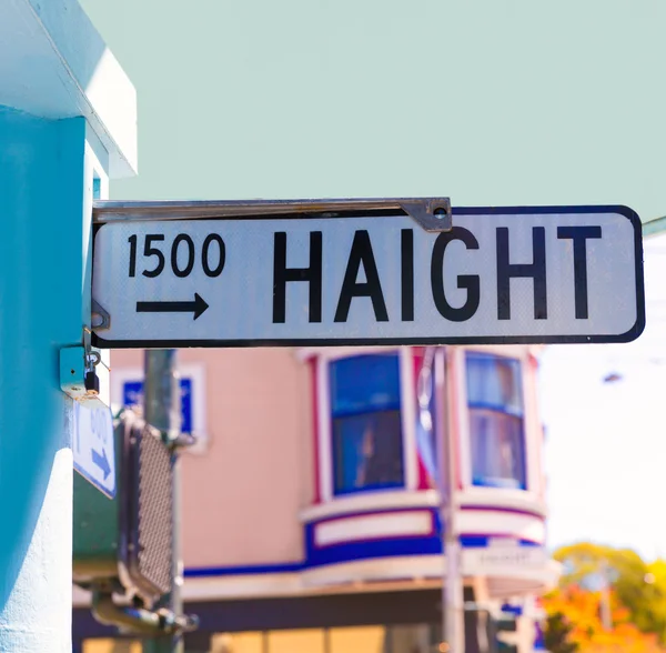 旧金山海特阿什伯里街头签名交界处加利福尼亚 — 图库照片