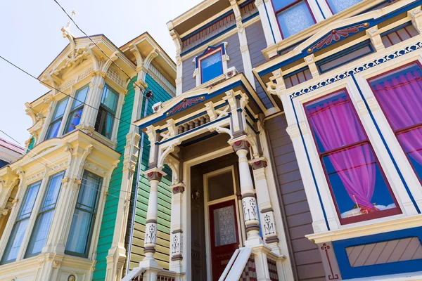 San Francisco casas vitorianas em Pacific Heights Califórnia — Fotografia de Stock