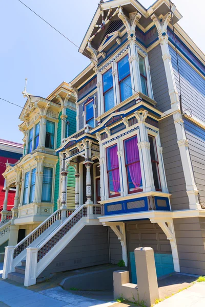 San Francisco casas vitorianas em Pacific Heights Califórnia — Fotografia de Stock
