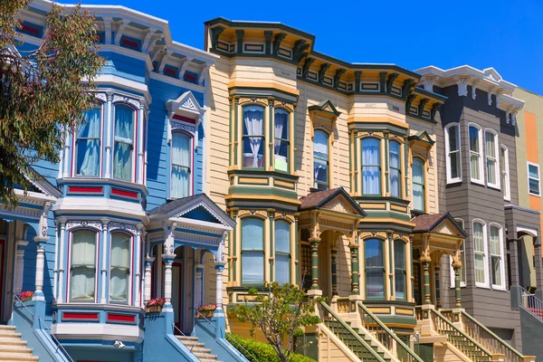 San Francisco Victorian houses in Pacific Heights California — Stock Photo, Image