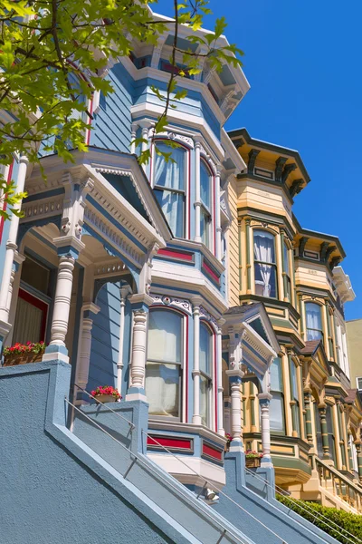 San Francisco casas vitorianas em Pacific Heights Califórnia — Fotografia de Stock