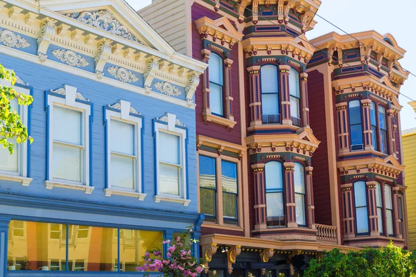 San Francisco casas vitorianas em Pacific Heights Califórnia — Fotografia de Stock