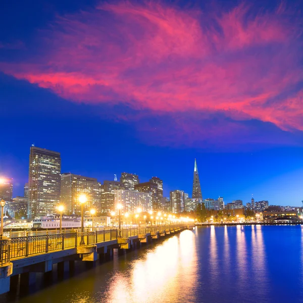 San Francisco Pier 7 sunset in California — Stock Photo, Image