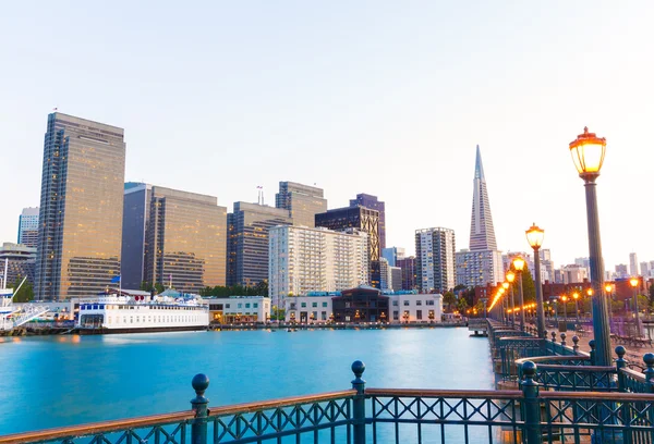 San Francisco Pier 7 tramonto in California — Foto Stock