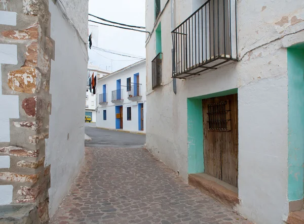 Ain village in Castellon whitewashed facades Spain — Stock Photo, Image