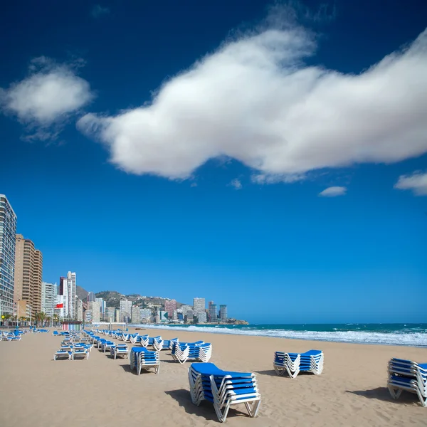 Benidorm alicante beach buildings und mediterrane — Stockfoto