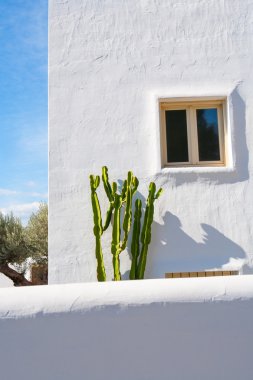White Mediterranean houses in Javea alicante clipart