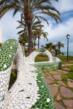 Oropesa del Mar Castellon beach gardens tiles mosaic clipart