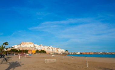 peniscola Kalesi ve plaj castellon, İspanya