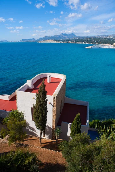 Moraira Alicante vista de alto ângulo casas mediterrâneas — Fotografia de Stock