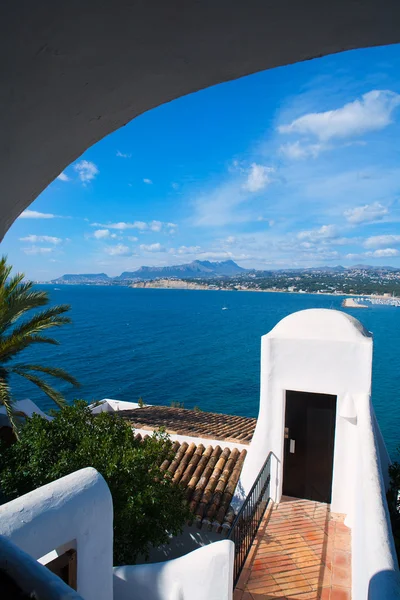 Moraira Alicante vista de alto ângulo casas mediterrâneas — Fotografia de Stock