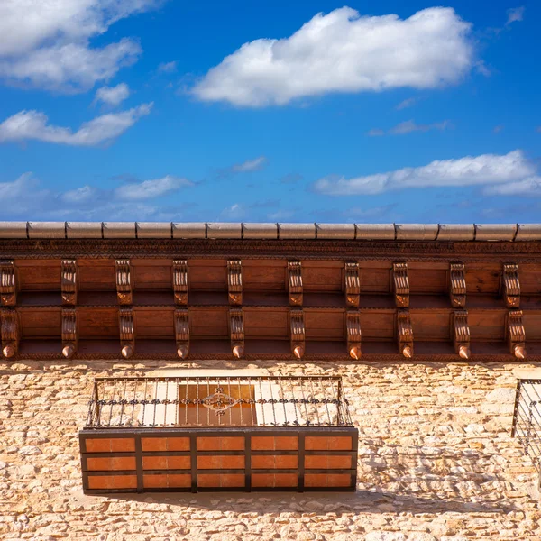 Morella v maestrazgo castellon vesnice fasády — Stock fotografie