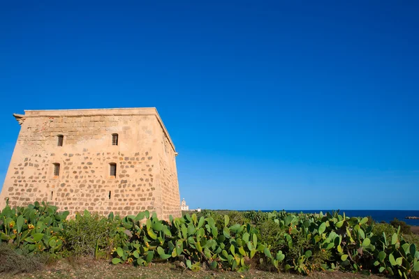 Torre da ilha de Tabarca Torre de San Jose castelo Alicante — Fotografia de Stock