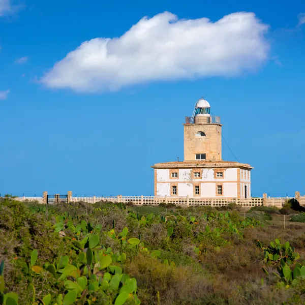 Tabarca eiland vuurtoren in alicante Spanje — Stockfoto