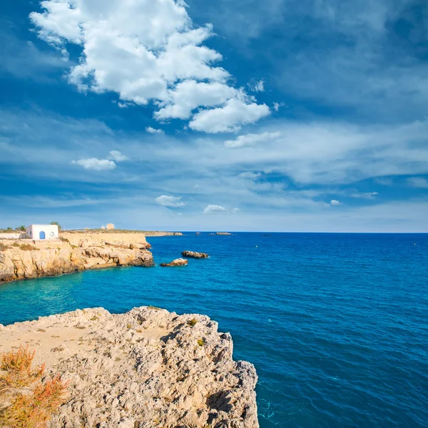 Tabarca 岛阿利坎特地中海蔚蓝的大海 — 图库照片