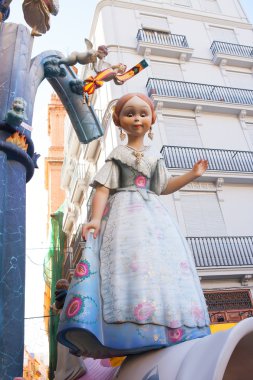 Fallas in Valencia fest figures that will burn on March 19 clipart