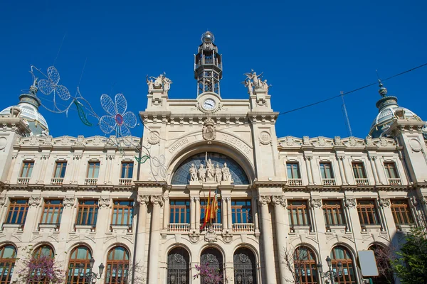 Valencia'da plaza ayuntamiento şehir merkezinde inşa correos — Stok fotoğraf