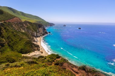 California beach in Big Sur in Monterey County Route 1