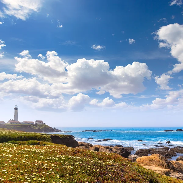 California Pigeon point Lighthouse in Cabrillo Hwy coastal hwy 1 — Stock Photo, Image
