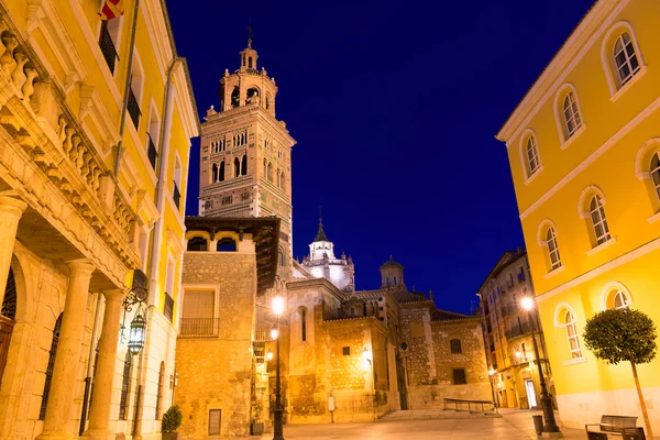 Cattedrale di Aragona Teruel Santa Maria unesco e Municipio — Foto Stock