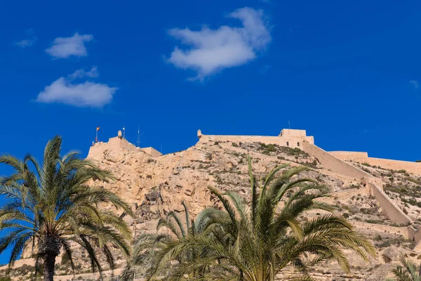 Alicante Castillo de Santa Bárbara en España Mediterránea —  Fotos de Stock