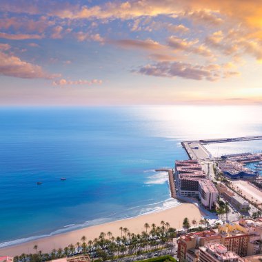 Alicante postiguet beach view santa barbara Kalesi: