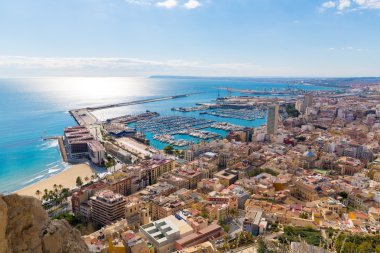 Alicante hava skyline santa barbara kale İspanya'dan