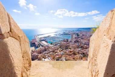 Alicante hava skyline santa barbara kale İspanya'dan