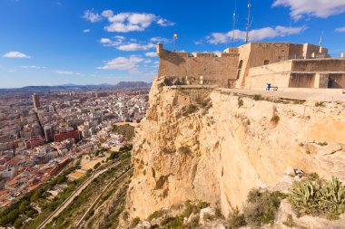 Alicante hava skyline santa barbara kale İspanya'dan