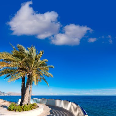 Altea beach balconade tipik beyaz Akdeniz Köyü alican
