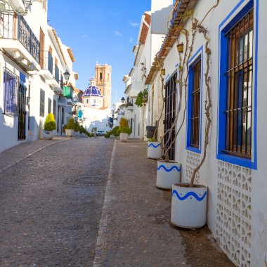 Altea köyünü beyaz tipik Akdeniz, alicante