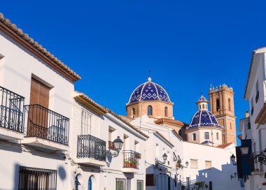 Altea eski köy Kilisesi tipik Akdeniz, alicante