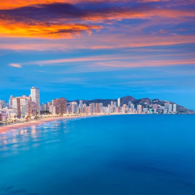 Benidorm günbatımı alicante playa de levante beach günbatımı İspanya