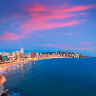 Benidorm günbatımı alicante playa de levante beach günbatımı İspanya