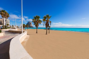 Calpe playa Arenal Bol beach near Penon Ifach Alicante clipart