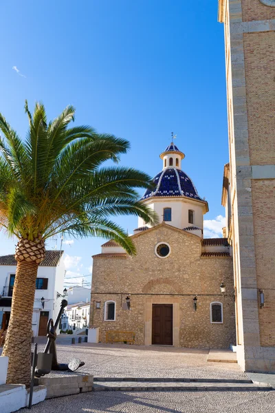 Altea alte Dorfkirche typisch mediterran bei alicante — Stockfoto