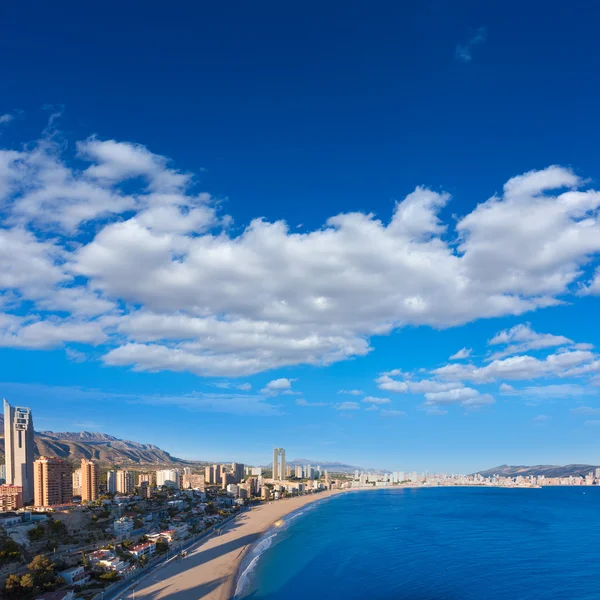 Benidorm alicante skyline Luftaufnahme vom Strand von Poniente — Stockfoto