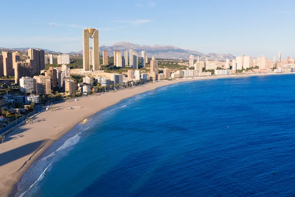 Benidorm alicante skyline vue aérienne de la plage de Poniente — Photo