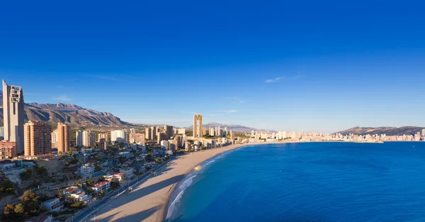 Benidorm alicante skyline aerial view of Poniente beach — Stock Photo, Image