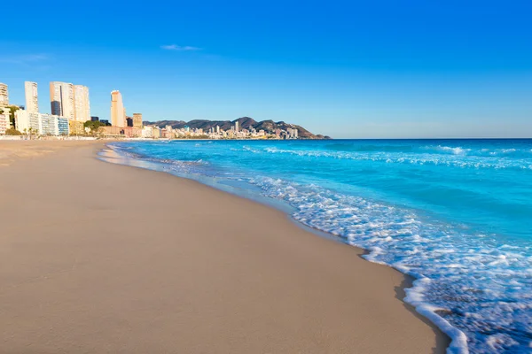 Benidorm Alicante playa de Poniente praia em Espanha — Fotografia de Stock