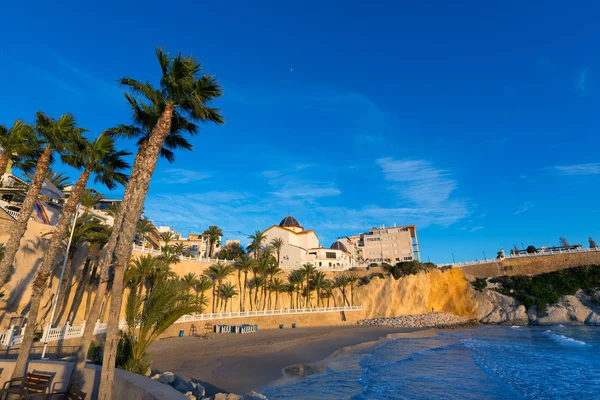 Benidorm alicante playa del mal pas pláž při západu slunce ve Španělsku — Stock fotografie