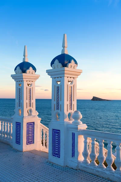 Benidorm solnedgång alicante balcon mediterraneo i Spanien — Stockfoto